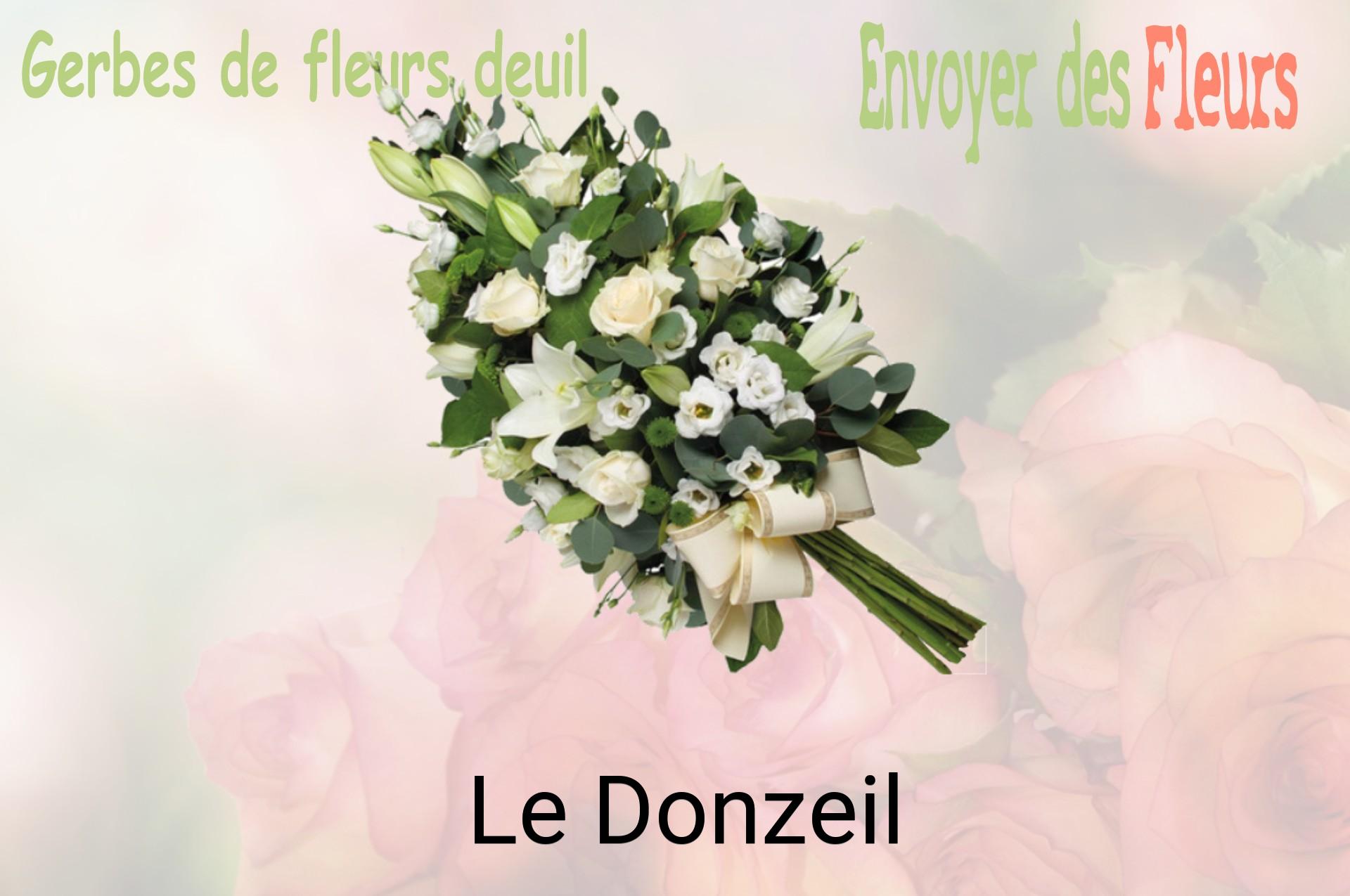 Gerbe de fleurs de deuil livrée à Le Donzeil